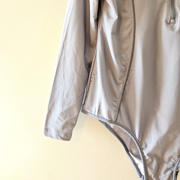 NWT Lyra Modest Swimwear Long Sleeve Swimsuit Grey Size Large. - Picture 12 of 16